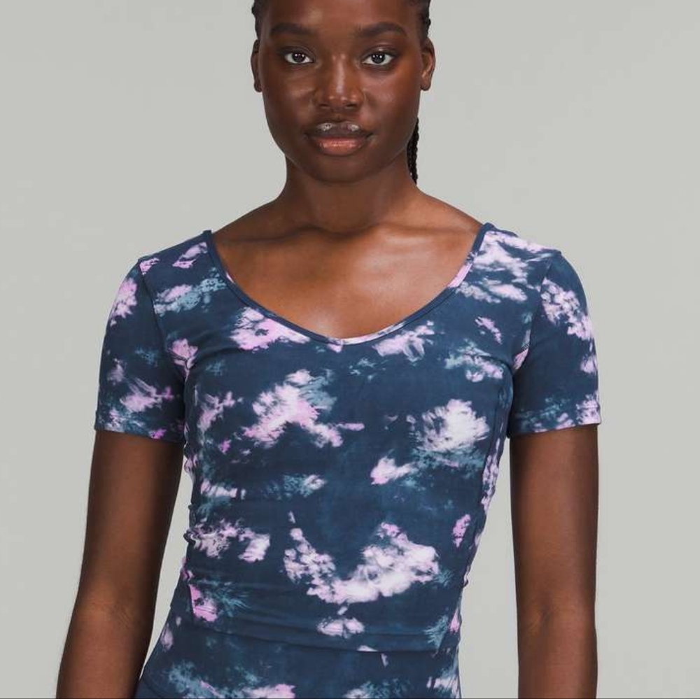 Lululemon Align T-Shirt Circulate Tie Dye Mineral Blue Multi